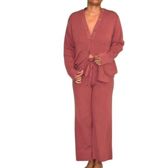 Mila Owen Jumpsuit Orange Ribbed Sweater Knit Straight Leg One Piece Stretch XS - Picture 11 of 15